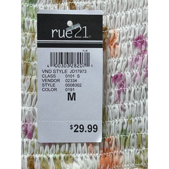 Rue 21 - Women's Summer Sleeveless High Low Hem Ruffle Floral Dress - White - M - Picture 8 of 16